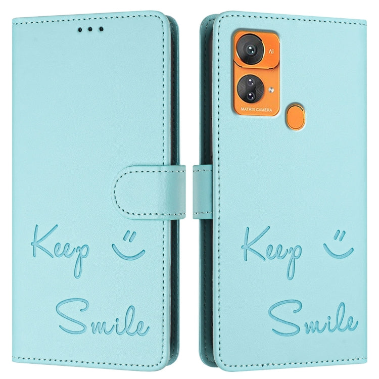 Smile Embossing RFID Leather Phone Case, For Oukitel C33