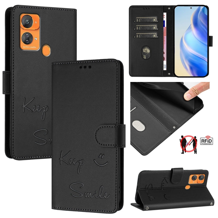 Smile Embossing RFID Leather Phone Case, For Oukitel C33