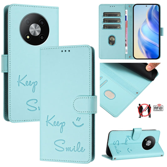 Smile Embossing RFID Leather Phone Case, For ZTE Blade A73 5G, For ZTE Blade A73 4G, For ZTE Blade V50 Vita, For ZTE Blade A53 / A53+, For ZTE Blade A53 Pro, For ZTE Blade A52 Lite, For ZTE Blade V40s, For ZTE Blade A52
