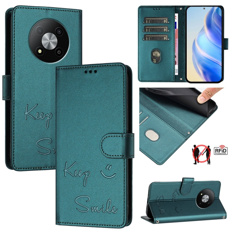 Smile Embossing RFID Leather Phone Case, For ZTE Blade A73 5G, For ZTE Blade A73 4G, For ZTE Blade V50 Vita, For ZTE Blade A53 / A53+, For ZTE Blade A53 Pro, For ZTE Blade A52 Lite, For ZTE Blade V40s, For ZTE Blade A52