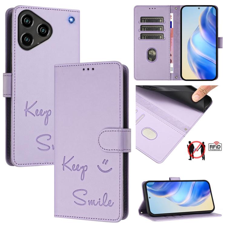 Smile Embossing RFID Leather Phone Case, For ZTE nubia Neo 5 5G, For ZTE nubia Neo 5 GT 5G, For ZTE Optus X Value 5G, For ZTE Optus X Pro 2 5G, For ZTE nubia RedMagic 11 Air, For ZTE A75 Pro / Telstra T-Elite 5G, For ZTE Blade A76 4G                   ...