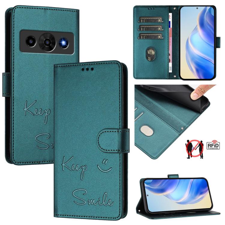Smile Embossing RFID Leather Phone Case, For ZTE nubia Neo 5 5G, For ZTE nubia Neo 5 GT 5G, For ZTE Optus X Value 5G, For ZTE Optus X Pro 2 5G, For ZTE nubia RedMagic 11 Air, For ZTE A75 Pro / Telstra T-Elite 5G, For ZTE Blade A76 4G                   ...