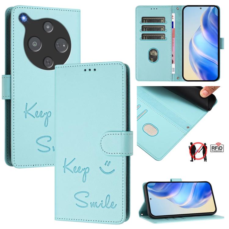 Smile Embossing RFID Leather Phone Case, For ZTE nubia Neo 5 5G, For ZTE nubia Neo 5 GT 5G, For ZTE Optus X Value 5G, For ZTE Optus X Pro 2 5G, For ZTE nubia RedMagic 11 Air, For ZTE A75 Pro / Telstra T-Elite 5G, For ZTE Blade A76 4G                   ...