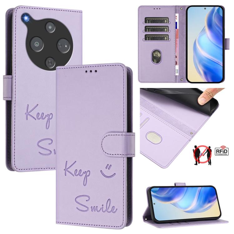 Smile Embossing RFID Leather Phone Case, For ZTE nubia Neo 5 5G, For ZTE nubia Neo 5 GT 5G, For ZTE Optus X Value 5G, For ZTE Optus X Pro 2 5G, For ZTE nubia RedMagic 11 Air, For ZTE A75 Pro / Telstra T-Elite 5G, For ZTE Blade A76 4G                   ...