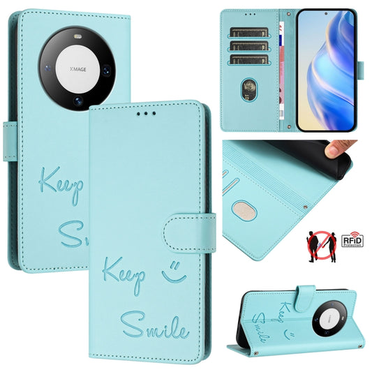 Smile Embossing RFID Leather Phone Case, For Huawei Mate 60, For Huawei P60 Art, For Huawei P60 / P60 Pro, For Huawei Enjoy 50 Pro 4G, For Huawei nova Y90, For Huawei Enjoy 50 4G, For Huawei nova Y70 Plus, For Huawei nova 9 SE