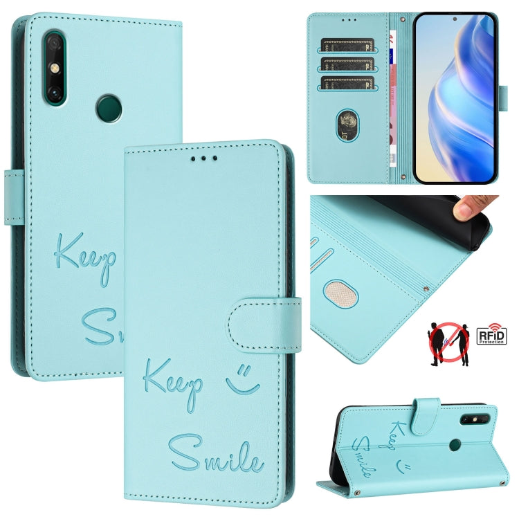 Smile Embossing RFID Leather Phone Case, For Huawei nova 9 Pro, For Huawei nova 9, For Huawei nova 8i, For Huawei P50 Pro, For Huawei P50, For Huawei P smart 2021 4G