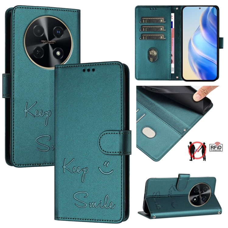 Smile Embossing RFID Leather Phone Case, For Huawei nova 14 5G, For Huawei nova 13 Pro, For Huawei nova 13 / nova 12, For Huawei nova 12i 4G Global, For Huawei nova 12s 4G Global, For Huawei Pura 70 Pro, For Huawei Pura 70                              ...