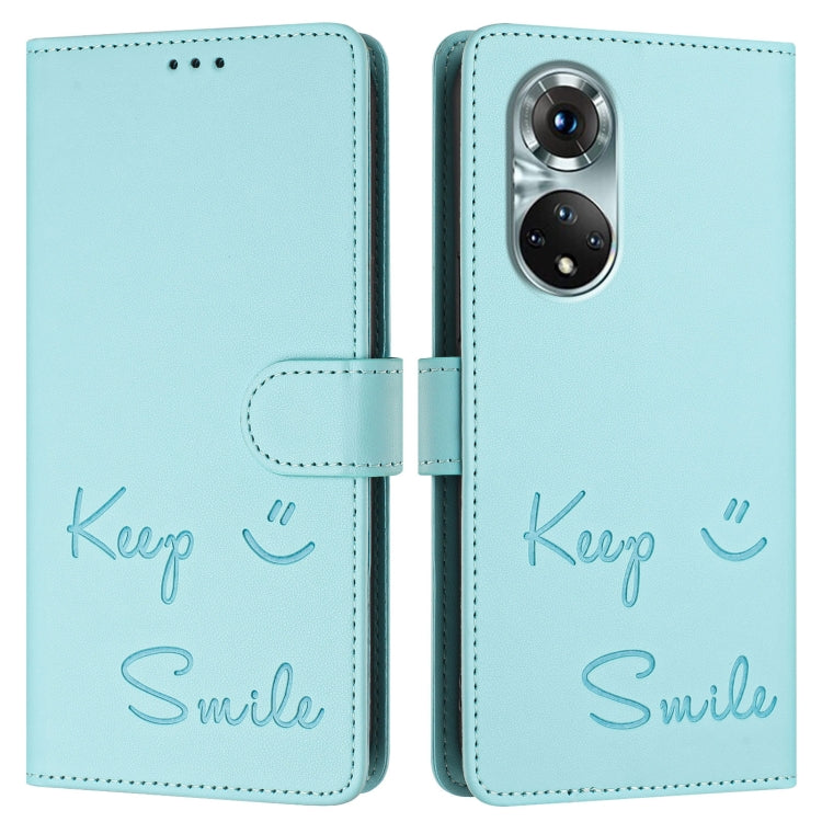 Smile Embossing RFID Leather Phone Case, For Huawei nova 9 Pro, For Huawei nova 9, For Huawei nova 8i, For Huawei P50 Pro, For Huawei P50, For Huawei P smart 2021 4G