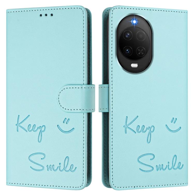 Smile Embossing RFID Leather Phone Case, For Huawei nova 16z, For Huawei nova 16, For Huawei Pura 90 Pro Max, For Huawei Pura 90 Pro, For Huawei Mate 70 Air, For Huawei Enjoy 80s, For Huawei nova 14 Ultra 5G, For Huawei nova 14 Pro 5G