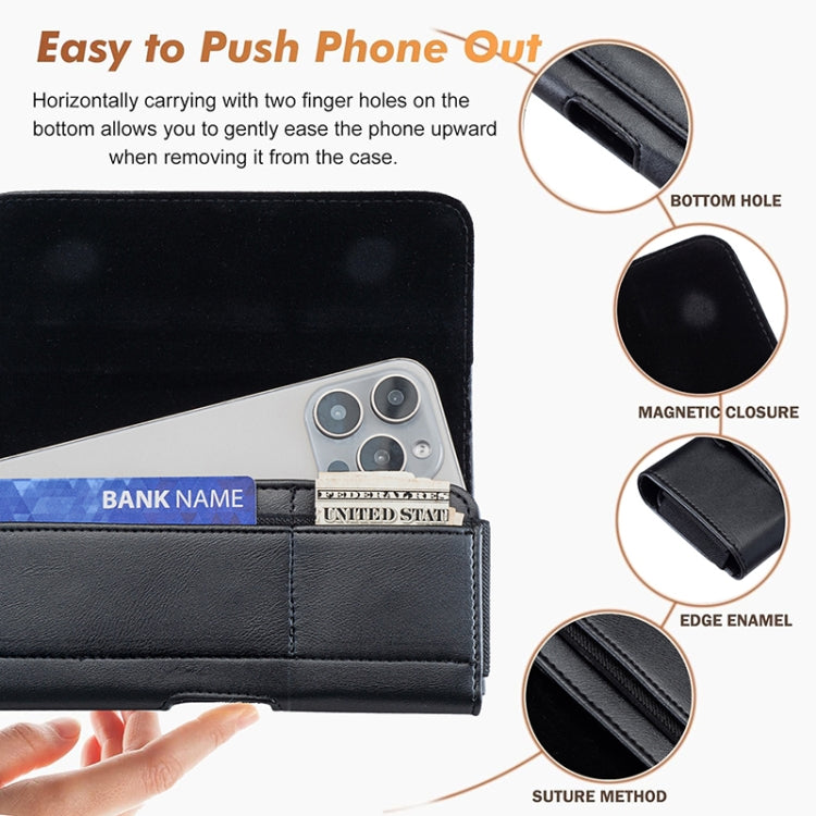 Universal Phone Leather Waist Bag, For 5 inch, For 5.5 inch, For 6.3 inch, For 7 inch