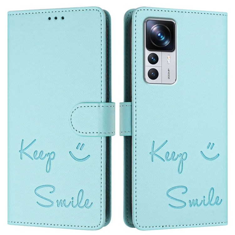 Smile Embossing RFID Leather Phone Case, For Xiaomi 12T / 12T Pro, For Xiaomi Poco M4 5G / Poco M5 4G, For Xiaomi Poco M5s, For Xiaomi 12S Ultra, For Xiaomi 12 Pro / 12S Pro, For Xiaomi 12 / 12X / 12S, For Xiaomi Poco X4 NFC, For Xiaomi 12 Lite