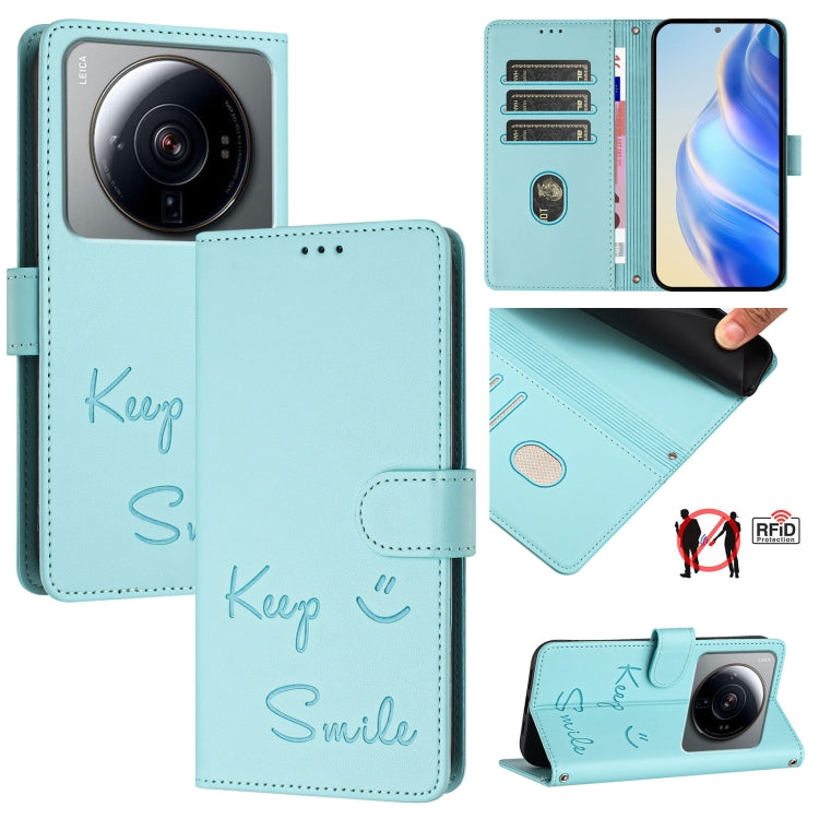 Smile Embossing RFID Leather Phone Case, For Xiaomi 12T / 12T Pro, For Xiaomi Poco M4 5G / Poco M5 4G, For Xiaomi Poco M5s, For Xiaomi 12S Ultra, For Xiaomi 12 Pro / 12S Pro, For Xiaomi 12 / 12X / 12S, For Xiaomi Poco X4 NFC, For Xiaomi 12 Lite