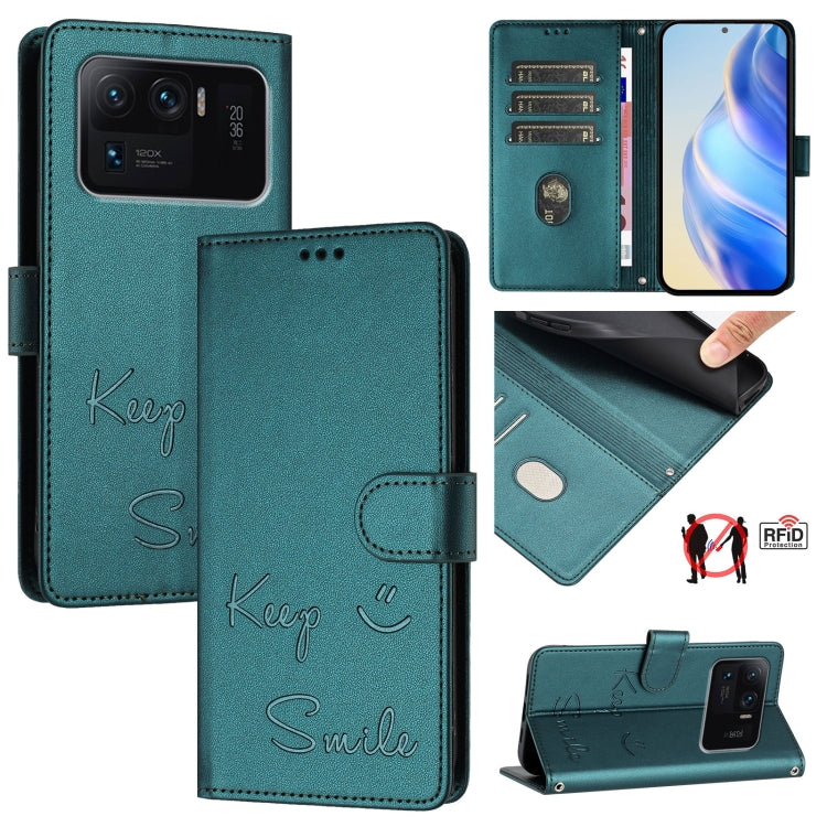 Smile Embossing RFID Leather Phone Case, For Xiaomi Poco M3 Pro, For Xiaomi Poco X3 GT, For Xiaomi Mi 11i / 11X / 11X Pro, For Xiaomi Poco F3, For Xiaomi Poco X3 / X3 NFC / X3 Pro, For Xiaomi Mi 11 Ultra, For Xiaomi Mi 11 Pro, For Xiaomi Mi 11