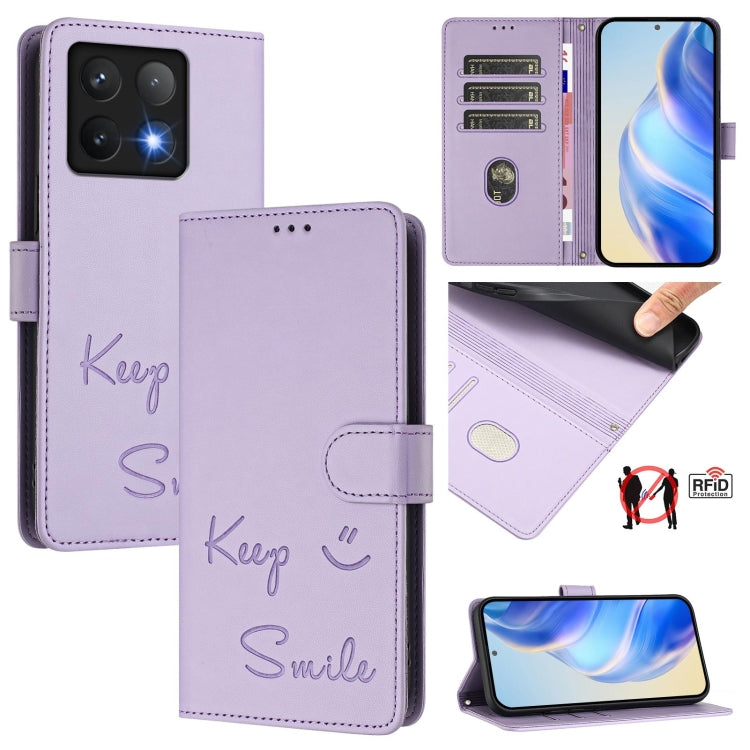 Smile Embossing RFID Leather Phone Case, For Xiaomi Poco X7 Pro 5G / Redmi Turbo 4 5G, For Xiaomi Poco M7 Pro 5G, For Xiaomi 14T Pro, For Xiaomi 14T, For Xiaomi Poco F6 5G, For Xiaomi Poco C61, For Xiaomi Poco M6 Pro 4G, For Xiaomi Poco X6 Neo