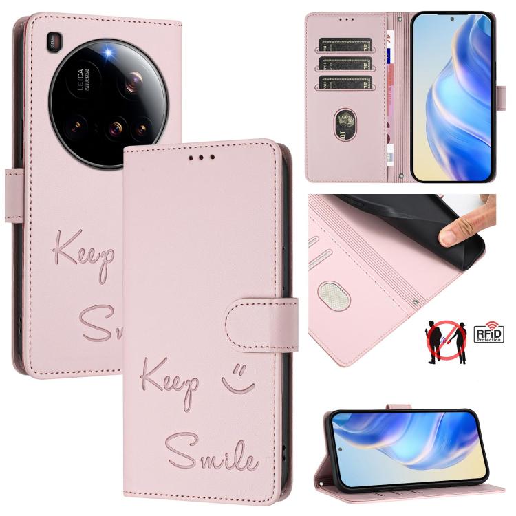 Smile Embossing RFID Leather Phone Case, For Xiaomi 17 Max 5G, For Xiaomi 17T Pro 5G, For Xiaomi Poco M7 4G 169mm, For Xiaomi Civi 5 Pro 5G, For Xiaomi 15S Pro 5G, For Xiaomi Poco M7 5G / C75 4G, For Xiaomi Poco X7 5G / Redmi Note 14 Pro 5G            ...