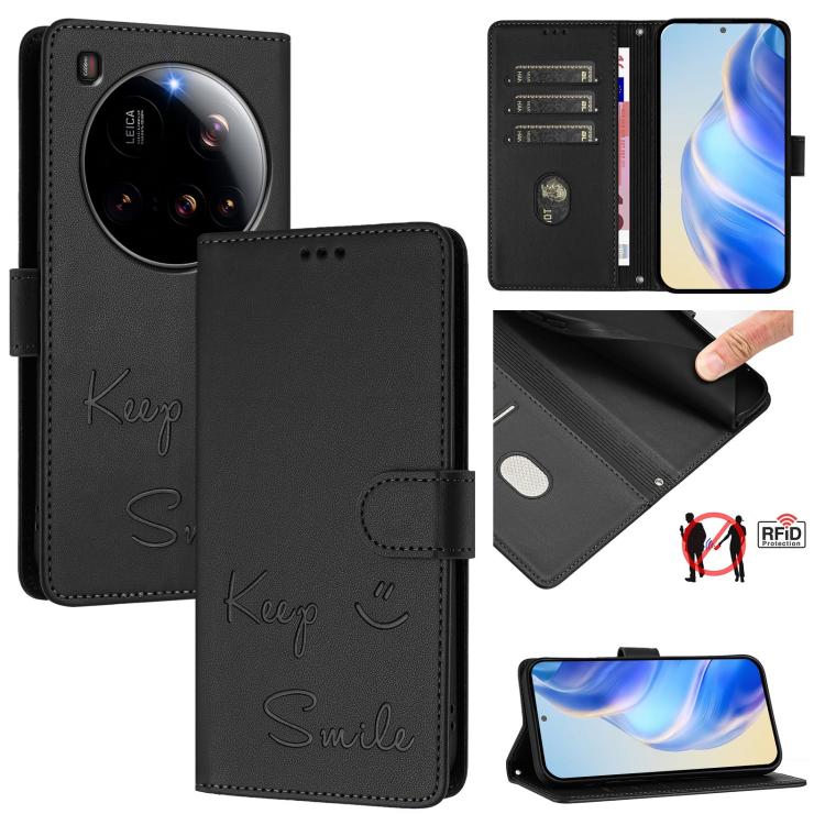 Smile Embossing RFID Leather Phone Case, For Xiaomi 17 Max 5G, For Xiaomi 17T Pro 5G, For Xiaomi Poco M7 4G 169mm, For Xiaomi Civi 5 Pro 5G, For Xiaomi 15S Pro 5G, For Xiaomi Poco M7 5G / C75 4G, For Xiaomi Poco X7 5G / Redmi Note 14 Pro 5G            ...