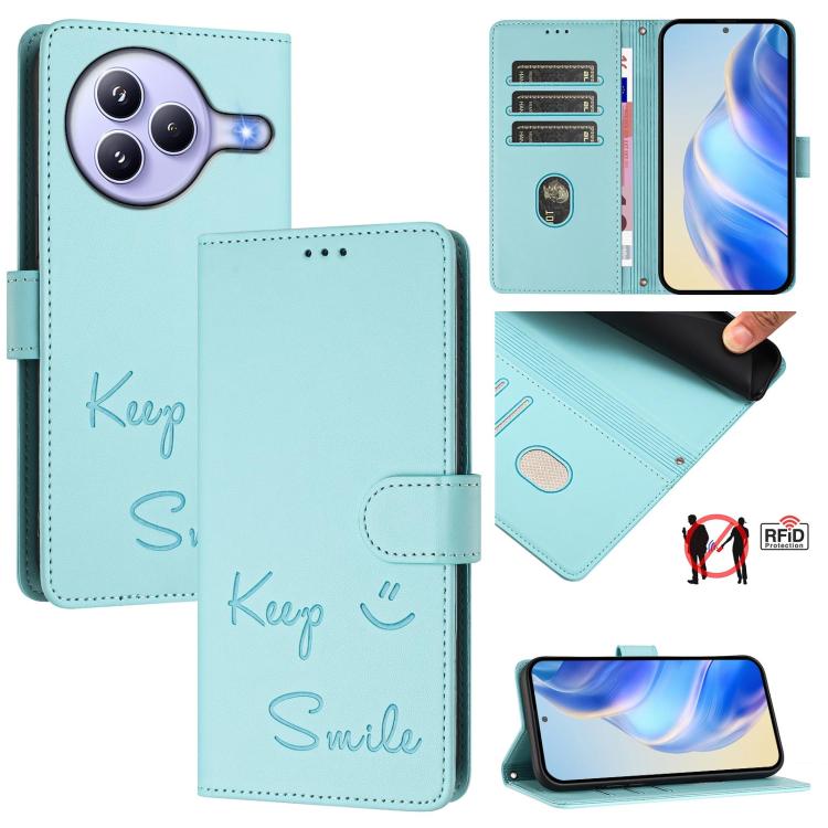 Smile Embossing RFID Leather Phone Case, For Xiaomi 17 Max 5G, For Xiaomi 17T Pro 5G, For Xiaomi Poco M7 4G 169mm, For Xiaomi Civi 5 Pro 5G, For Xiaomi 15S Pro 5G, For Xiaomi Poco M7 5G / C75 4G, For Xiaomi Poco X7 5G / Redmi Note 14 Pro 5G            ...