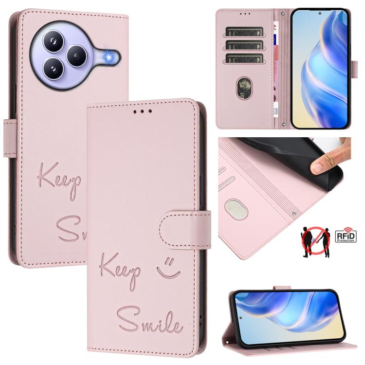 Smile Embossing RFID Leather Phone Case, For Xiaomi 17 Max 5G, For Xiaomi 17T Pro 5G, For Xiaomi Poco M7 4G 169mm, For Xiaomi Civi 5 Pro 5G, For Xiaomi 15S Pro 5G, For Xiaomi Poco M7 5G / C75 4G, For Xiaomi Poco X7 5G / Redmi Note 14 Pro 5G            ...