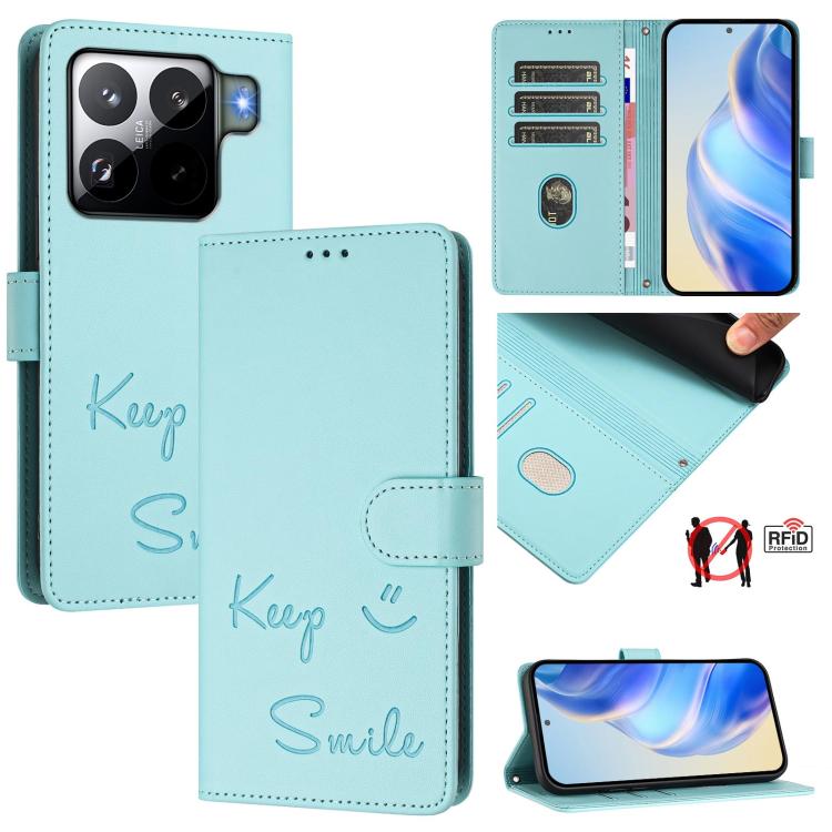 Smile Embossing RFID Leather Phone Case, For Xiaomi 17 Max 5G, For Xiaomi 17T Pro 5G, For Xiaomi Poco M7 4G 169mm, For Xiaomi Civi 5 Pro 5G, For Xiaomi 15S Pro 5G, For Xiaomi Poco M7 5G / C75 4G, For Xiaomi Poco X7 5G / Redmi Note 14 Pro 5G            ...