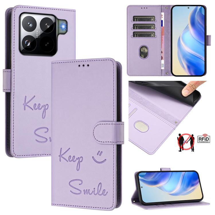 Smile Embossing RFID Leather Phone Case, For Xiaomi 17 Max 5G, For Xiaomi 17T Pro 5G, For Xiaomi Poco M7 4G 169mm, For Xiaomi Civi 5 Pro 5G, For Xiaomi 15S Pro 5G, For Xiaomi Poco M7 5G / C75 4G, For Xiaomi Poco X7 5G / Redmi Note 14 Pro 5G            ...