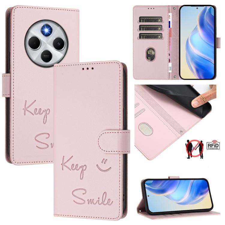 Smile Embossing RFID Leather Phone Case, For Xiaomi 17 Max 5G, For Xiaomi 17T Pro 5G, For Xiaomi Poco M7 4G 169mm, For Xiaomi Civi 5 Pro 5G, For Xiaomi 15S Pro 5G, For Xiaomi Poco M7 5G / C75 4G, For Xiaomi Poco X7 5G / Redmi Note 14 Pro 5G            ...