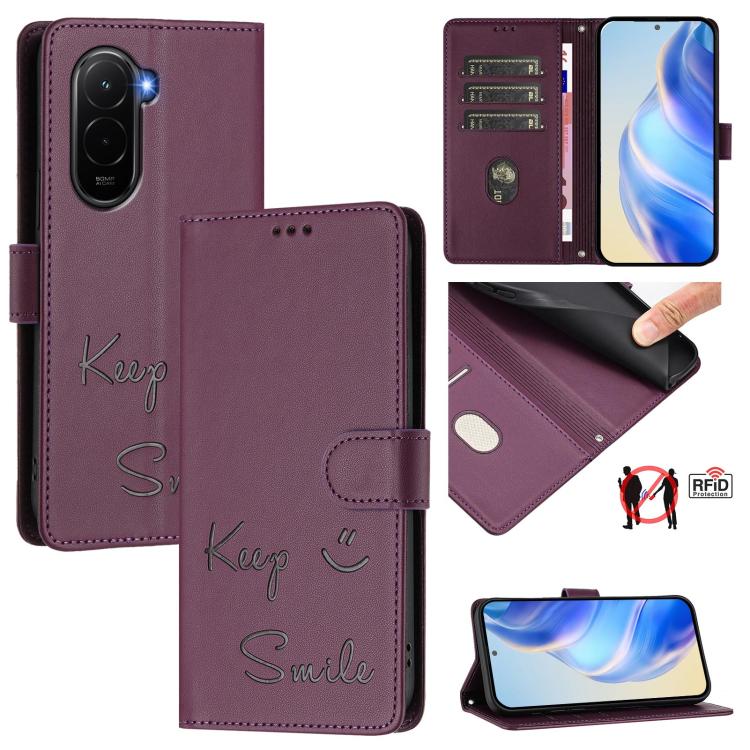 Smile Embossing RFID Leather Phone Case, For Xiaomi 17 Max 5G, For Xiaomi 17T Pro 5G, For Xiaomi Poco M7 4G 169mm, For Xiaomi Civi 5 Pro 5G, For Xiaomi 15S Pro 5G, For Xiaomi Poco M7 5G / C75 4G, For Xiaomi Poco X7 5G / Redmi Note 14 Pro 5G            ...