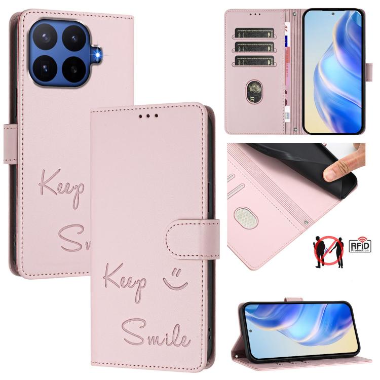 Smile Embossing RFID Leather Phone Case, For Xiaomi 17 Max 5G, For Xiaomi 17T Pro 5G, For Xiaomi Poco M7 4G 169mm, For Xiaomi Civi 5 Pro 5G, For Xiaomi 15S Pro 5G, For Xiaomi Poco M7 5G / C75 4G, For Xiaomi Poco X7 5G / Redmi Note 14 Pro 5G            ...