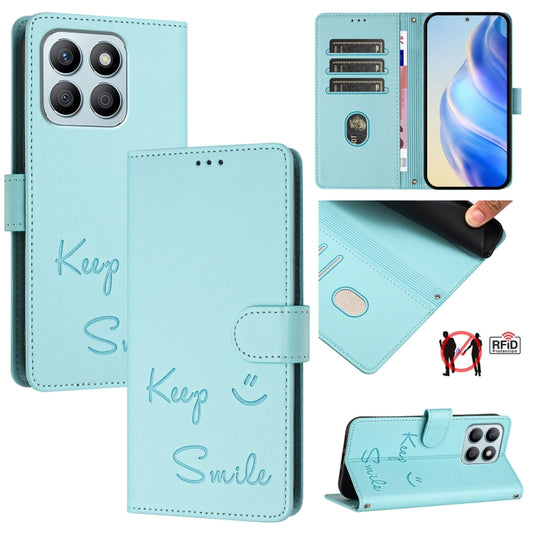 Smile Embossing RFID Leather Phone Case, For Honor X6a 4G, For Honor 70 Lite 5G Global/X6s 4G Global, For Honor 90 Lite 5G/X50i 5G, For Honor 90 Pro 5G, For Honor 90 5G, For Honor X7a 4G/Play7T 5G, For Honor Magic5 Pro, For Honor X8a 5G Global