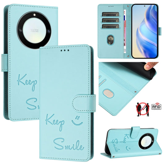 Smile Embossing RFID Leather Phone Case, For Honor X40 5G/X9a 5G/Magic5 Lite, For Honor 80 GT 5G, For Honor 80 5G, For Honor X8 5G Global/X6 4G Global, For Honor X30 5G/X9 5G/X9 4G, For Honor X40i 5G, For Honor 70 Pro 5G, For Honor 70 5G