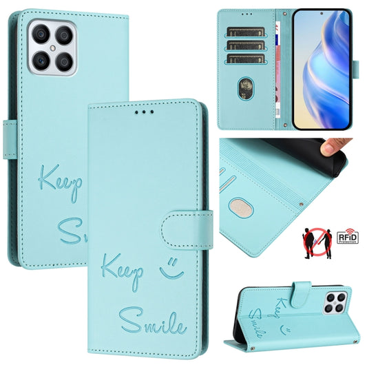 Smile Embossing RFID Leather Phone Case, For Honor Play6T Pro 5G, For Honor X8 4G/X30i 5G, For Honor 60 SE 5G, For Honor 60 Pro 5G, For Honor 60 5G, For Honor 50 Lite, For Honor 50 Pro, For Honor 50 SE