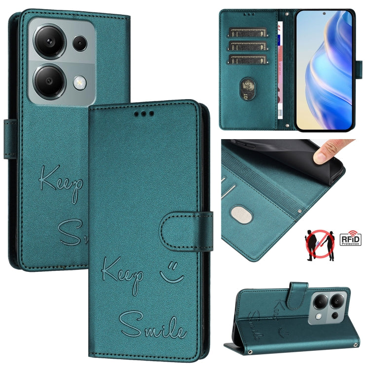 Smile Embossing RFID Leather Phone Case, For Redmi K70 Ultra 5G Global, For Redmi 13 4G / Note 13R, For Redmi A3 4G Global, For Redmi Note 13 Pro 4G Global, For Redmi Note 13 4G Global, For Redmi Note 13 Pro 5G Global, For Redmi Note 13 5G Global      ...
