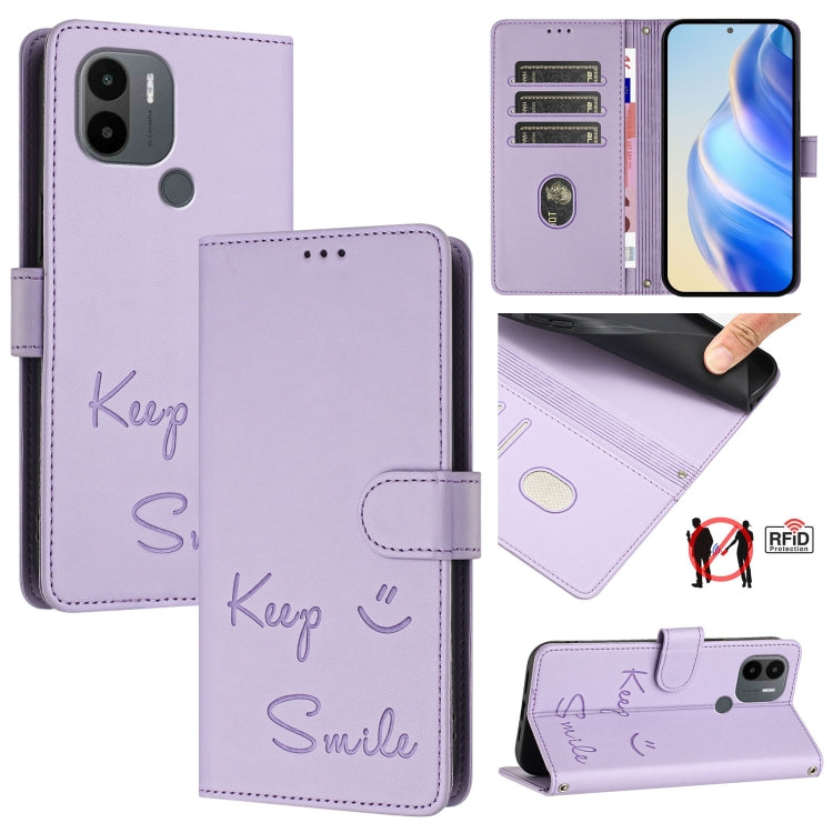 Smile Embossing RFID Leather Phone Case, For Redmi Note 12S 4G, For Redmi Note 11S / Note 11 Global, For Redmi A1+ / A2+, For Redmi Note 12 4G Global, For Redmi A1 / A2, For Redmi Note 12 Pro+ 5G Global / India, For Redmi Note 12 Explorer              ...