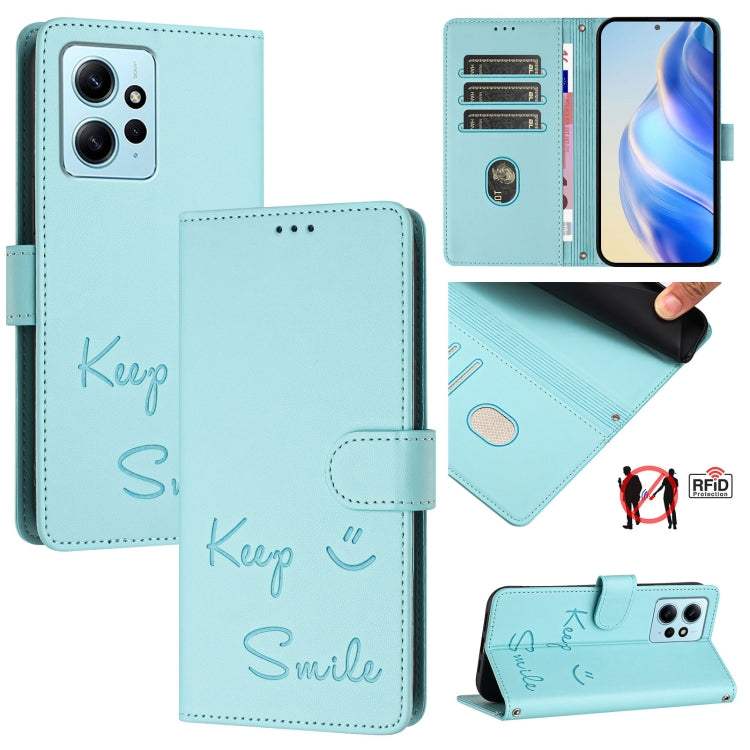 Smile Embossing RFID Leather Phone Case, For Redmi Note 12S 4G, For Redmi Note 11S / Note 11 Global, For Redmi A1+ / A2+, For Redmi Note 12 4G Global, For Redmi A1 / A2, For Redmi Note 12 Pro+ 5G Global / India, For Redmi Note 12 Explorer              ...