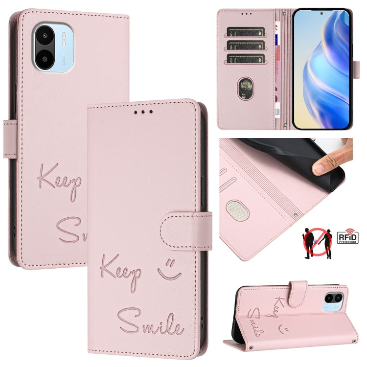 Smile Embossing RFID Leather Phone Case, For Redmi Note 12S 4G, For Redmi Note 11S / Note 11 Global, For Redmi A1+ / A2+, For Redmi Note 12 4G Global, For Redmi A1 / A2, For Redmi Note 12 Pro+ 5G Global / India, For Redmi Note 12 Explorer              ...