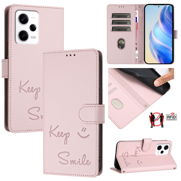 Smile Embossing RFID Leather Phone Case, For Redmi Note 12S 4G, For Redmi Note 11S / Note 11 Global, For Redmi A1+ / A2+, For Redmi Note 12 4G Global, For Redmi A1 / A2, For Redmi Note 12 Pro+ 5G Global / India, For Redmi Note 12 Explorer              ...