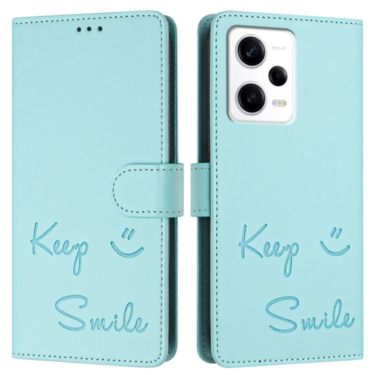 Smile Embossing RFID Leather Phone Case, For Redmi Note 12 Pro Speed, For Redmi Note 12 5G Global / India, For Redmi 12C / 11A, For Redmi 11 Prime 5G / Redmi 10 5G, For Redmi 10 Prime+ 5G India, For Redmi Note 11R / Note 11E, For Redmi K50 Ultra       ...
