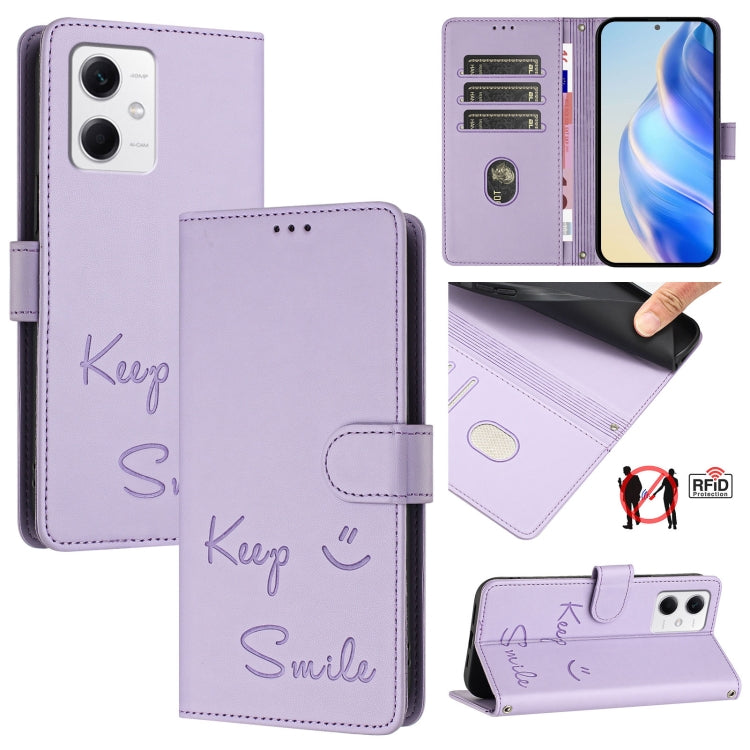 Smile Embossing RFID Leather Phone Case, For Redmi Note 12 Pro Speed, For Redmi Note 12 5G Global / India, For Redmi 12C / 11A, For Redmi 11 Prime 5G / Redmi 10 5G, For Redmi 10 Prime+ 5G India, For Redmi Note 11R / Note 11E, For Redmi K50 Ultra       ...
