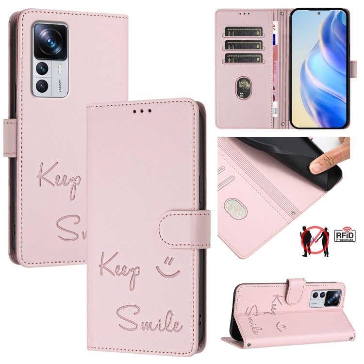 Smile Embossing RFID Leather Phone Case, For Redmi Note 12 Pro Speed, For Redmi Note 12 5G Global / India, For Redmi 12C / 11A, For Redmi 11 Prime 5G / Redmi 10 5G, For Redmi 10 Prime+ 5G India, For Redmi Note 11R / Note 11E, For Redmi K50 Ultra       ...