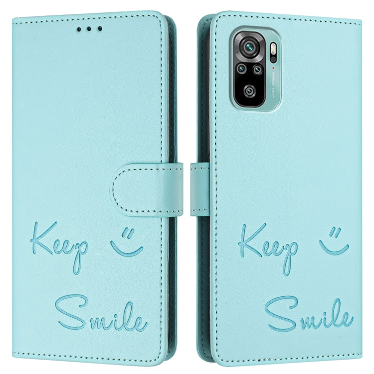 Smile Embossing RFID Leather Phone Case, For Redmi Note 10 4G / Note 10S, For Redmi Note 11 Pro 5G / 4G Global, For Redmi Note 11 Pro+ 5G EU, For Redmi 10C / Redmi 10 2022 India, For Redmi Note 11S 5G, For Redmi 10A / 9C, For Redmi 10 / Redmi 10 2022  ...