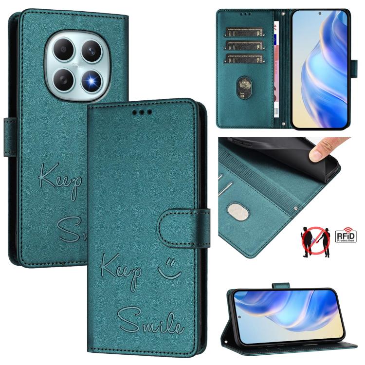Smile Embossing RFID Leather Phone Case, For Redmi A7 / A5 4G 171mm / Poco C71, For Redmi K90 Max 5G, For Redmi A7 Pro 171mm / Poco C85x 5G / C81, For Redmi 15a 5G, For Redmi Turbo 5 Max / Poco X8 Pro Max, For Redmi Turbo 5 5G Global / Poco X8 Pro 5G  ...