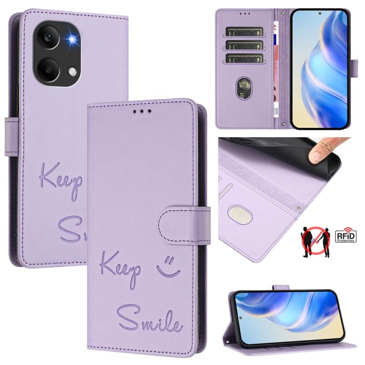 Smile Embossing RFID Leather Phone Case, For Redmi A7 / A5 4G 171mm / Poco C71, For Redmi K90 Max 5G, For Redmi A7 Pro 171mm / Poco C85x 5G / C81, For Redmi 15a 5G, For Redmi Turbo 5 Max / Poco X8 Pro Max, For Redmi Turbo 5 5G Global / Poco X8 Pro 5G  ...