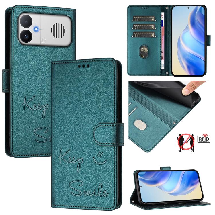 Smile Embossing RFID Leather Phone Case, For Redmi A7 / A5 4G 171mm / Poco C71, For Redmi K90 Max 5G, For Redmi A7 Pro 171mm / Poco C85x 5G / C81, For Redmi 15a 5G, For Redmi Turbo 5 Max / Poco X8 Pro Max, For Redmi Turbo 5 5G Global / Poco X8 Pro 5G  ...