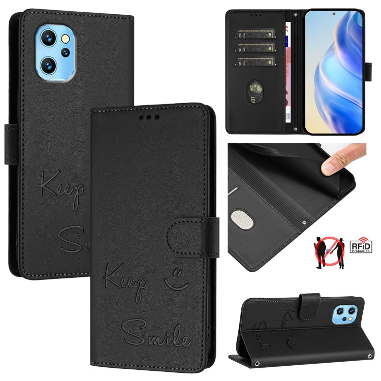 Smile Embossing RFID Leather Phone Case, For Umidigi Power 7 Max