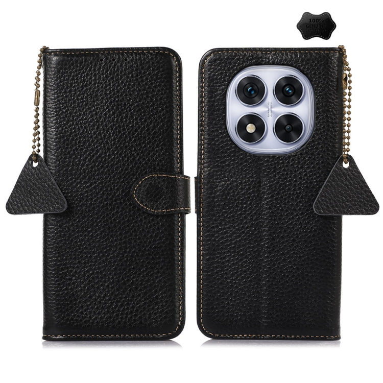 Genuine Leather Litchi Texture RFID Leather Phone Case, For Redmi A7 Pro 171mm/Poco C85x 5G, For Redmi Turbo 5 Max / Poco X8 Pro Max, For Redmi Turbo 5 5G / Poco X8 Pro 5G, For Redmi Note 15 5G Global 164mm, For Redmi K90 Pro Max/Poco F8 Ultra         ...