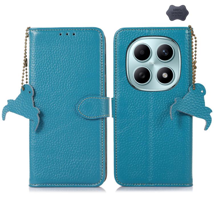 Genuine Leather Litchi Texture RFID Leather Phone Case, For Redmi A7 Pro 171mm/Poco C85x 5G, For Redmi Turbo 5 Max / Poco X8 Pro Max, For Redmi Turbo 5 5G / Poco X8 Pro 5G, For Redmi Note 15 5G Global 164mm, For Redmi K90 Pro Max/Poco F8 Ultra         ...