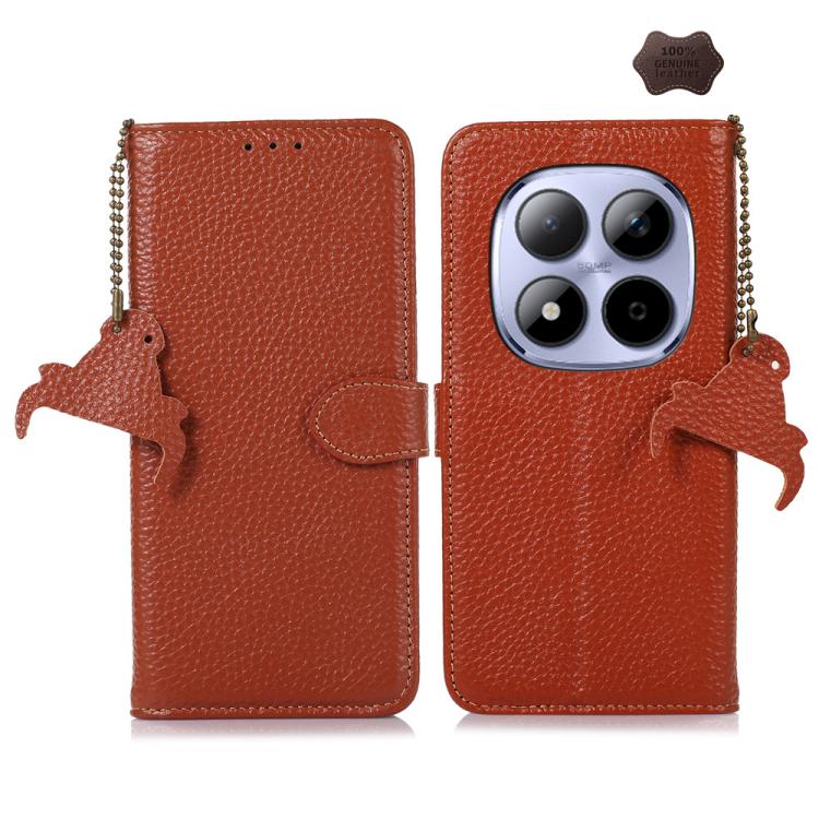Genuine Leather Litchi Texture RFID Leather Phone Case, For Redmi A7 Pro 171mm/Poco C85x 5G, For Redmi Turbo 5 Max / Poco X8 Pro Max, For Redmi Turbo 5 5G / Poco X8 Pro 5G, For Redmi Note 15 5G Global 164mm, For Redmi K90 Pro Max/Poco F8 Ultra         ...