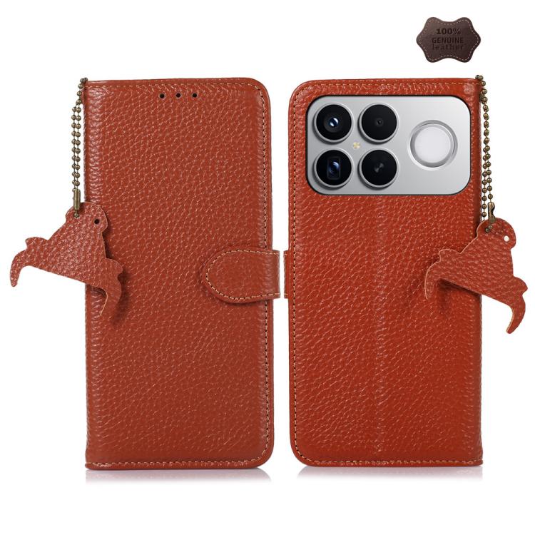 Genuine Leather Litchi Texture RFID Leather Phone Case, For Redmi A7 Pro 171mm/Poco C85x 5G, For Redmi Turbo 5 Max / Poco X8 Pro Max, For Redmi Turbo 5 5G / Poco X8 Pro 5G, For Redmi Note 15 5G Global 164mm, For Redmi K90 Pro Max/Poco F8 Ultra         ...