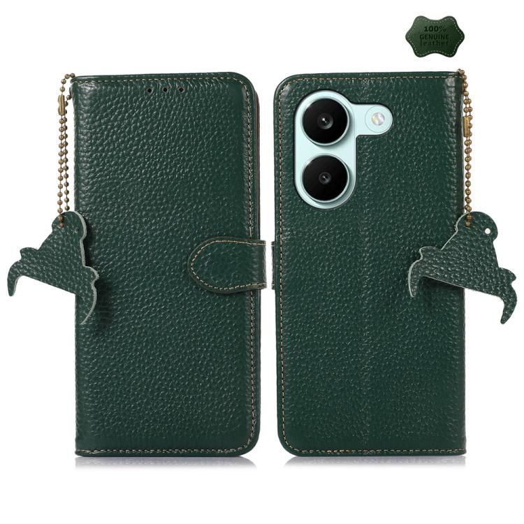 Genuine Leather Litchi Texture RFID Leather Phone Case, For Redmi A7 Pro 171mm/Poco C85x 5G, For Redmi Turbo 5 Max / Poco X8 Pro Max, For Redmi Turbo 5 5G / Poco X8 Pro 5G, For Redmi Note 15 5G Global 164mm, For Redmi K90 Pro Max/Poco F8 Ultra         ...