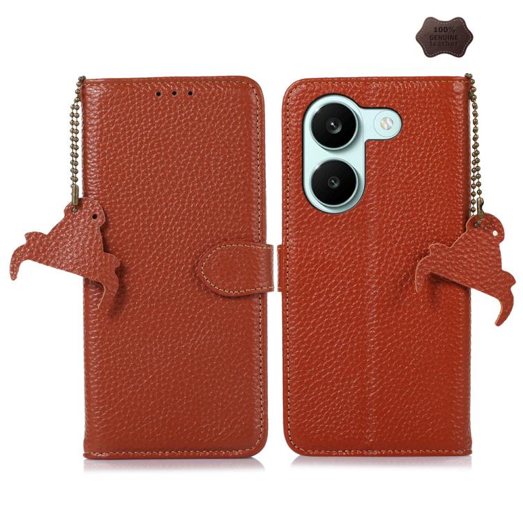 Genuine Leather Litchi Texture RFID Leather Phone Case, For Redmi A7 Pro 171mm/Poco C85x 5G, For Redmi Turbo 5 Max / Poco X8 Pro Max, For Redmi Turbo 5 5G / Poco X8 Pro 5G, For Redmi Note 15 5G Global 164mm, For Redmi K90 Pro Max/Poco F8 Ultra         ...