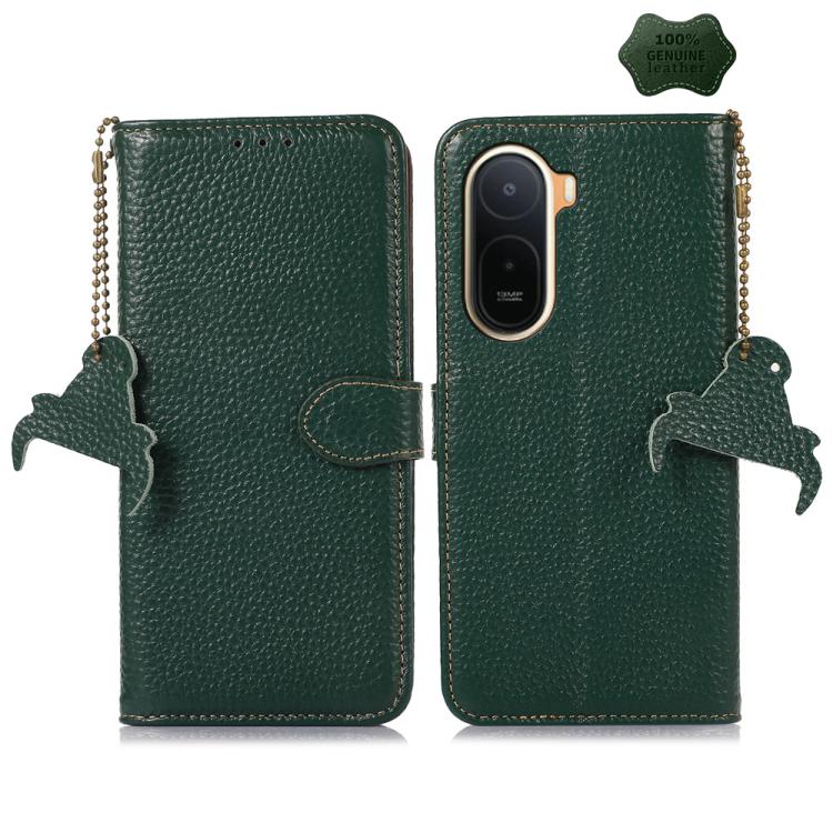 Genuine Leather Litchi Texture RFID Leather Phone Case, For Redmi A7 Pro 171mm/Poco C85x 5G, For Redmi Turbo 5 Max / Poco X8 Pro Max, For Redmi Turbo 5 5G / Poco X8 Pro 5G, For Redmi Note 15 5G Global 164mm, For Redmi K90 Pro Max/Poco F8 Ultra         ...
